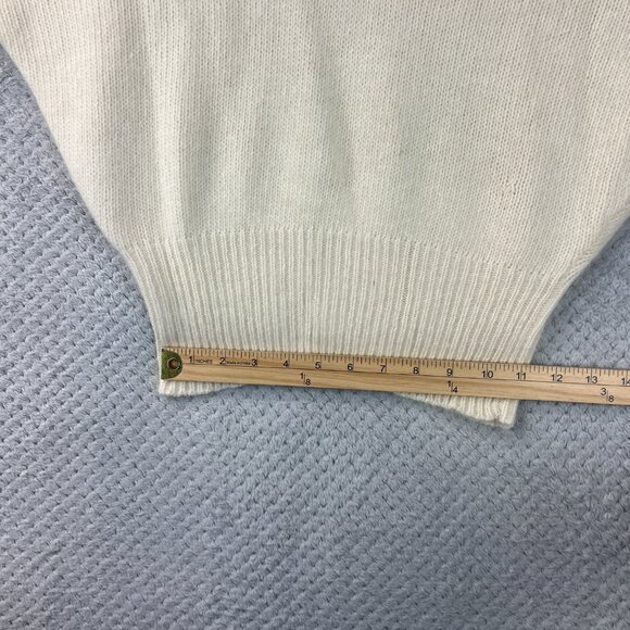 Vtg 80s Ann Katrine Womens Sweater Lambs Wool Angora Dolman Pearl Lace V-Neck Md - Picture 9 of 13